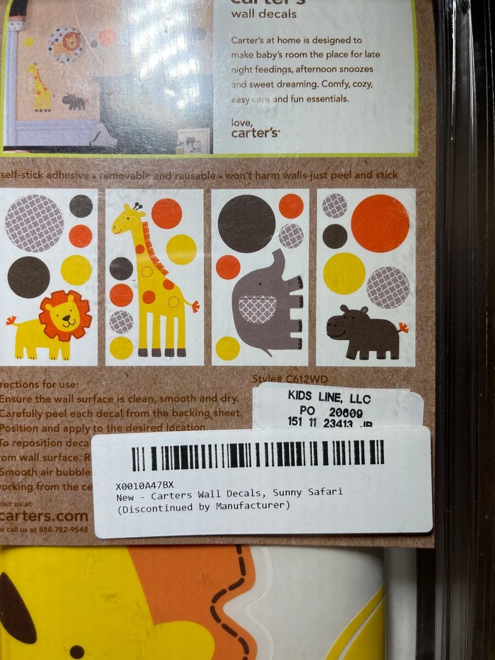 Carters sunny safari wall sticker decals